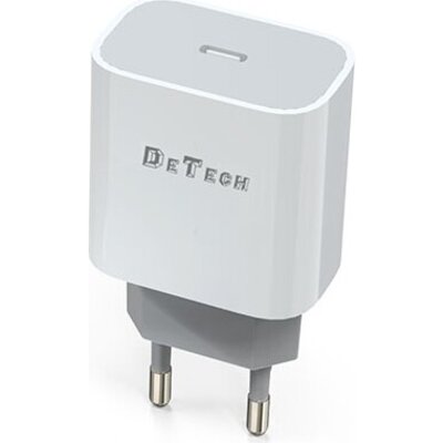 USB-C Charger, 18W DeTech DE-30 White