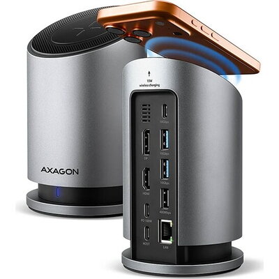 AXAGON HMC-WL9 - USB-C 10Gbps Wireless Charging 9in1 hub