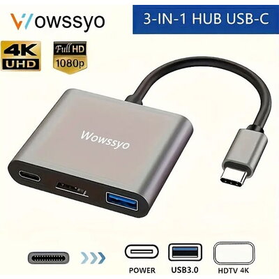 Wowssyo USB-C Multiport, PD 100W, 4K HDMI