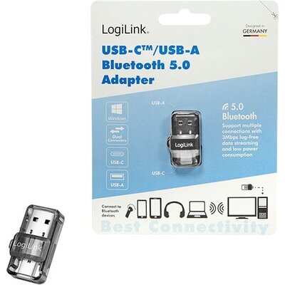 USB3 Bluetooth Mini, USB A&C, v5.0,Logilink BT0054