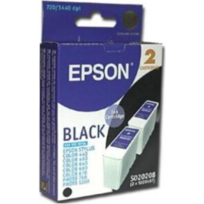 КОМПЛЕКТ 2 ГЛАВИ ЗА EPSON STYLUS 440/460/640/660/PHOTO 750/1200 - Black - twin pack - S020187