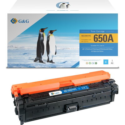 КАСЕТА ЗА HP LASER JET CP 5520/5525 - /650A/ - CE271A - Cyan - NT-CH271FC - G&G