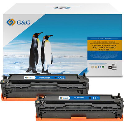 G&G КОМПЛЕКТ 2 КАСЕТИ ЗА HP CB540A / CE320A / CF210, Canon CRG-716B - Black twin pack