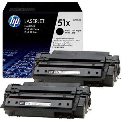 КОМПЛЕКТ 2 КАСЕТИ ЗА HP LASER JET P3005/M3035 MFP/M3027 MFP - Black - /51X/ - TWIN PACK - P№ Q7551XD