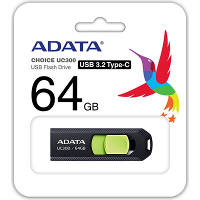 Флаш памет 64GB TYPE-C UC300 ADATA BK/GN