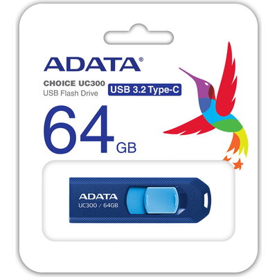 Флаш памет 64GB TYPE-C UC300 ADATA BLUE