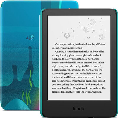 E-Book Reader Kindle Kids (2022 RELEASE), 16GB, OCEAN EXPLORER, син, 6 инча, включва калъф