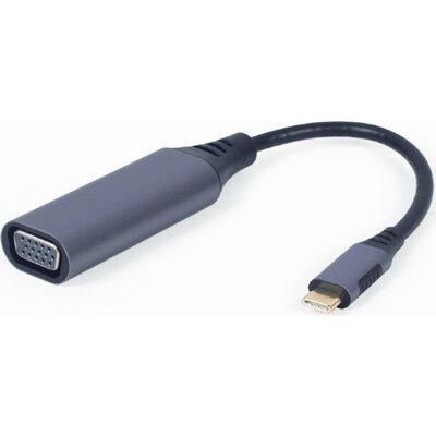 Адаптер Gembird A-USB3C-VGA-01, 0.15m, USB-C към VGA (D-Sub), сив