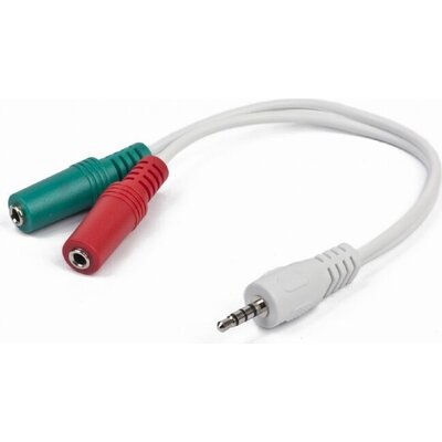 Кабел GEMBIRD 3.5 mm 4-pin plug to 3.5 mm stereo +  microphone sockets adapter cable