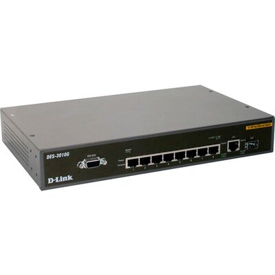 Суич D-Link 8-Port 10/100Mbps Managed Switch with 1 1000Base-T and 1 SFP Port