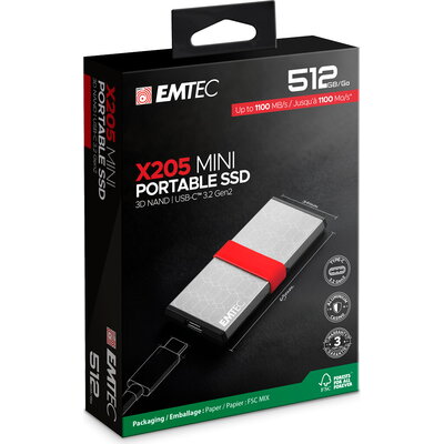 SSD диск EMTEC X205 512GB USB-C