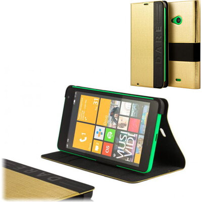 Калъф за телефон Nokia LUMIA 535 FLIP COVER GOLD SKIN