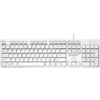 Клавиатура GEMBIRD KB-MCH-03-W, Multimedia chocolate keyboard, USB, white