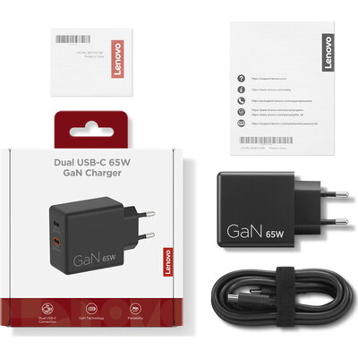 Аксесоар LENOVO DUAL 65W USB-C ADAPT BK