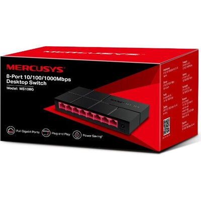 Суич Mercusys MS108G - 8-портов Gigabit настолен комутатор